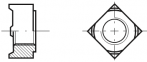 DIN 928  Matice čtyřhranná přivařovací, M  5, pevn. 4.8