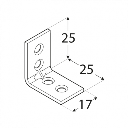 Úhelník úzký 25x 25x 17, ZN