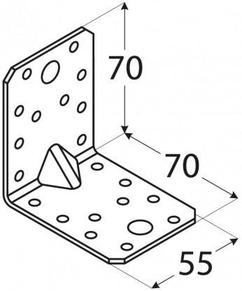 Úhelník s prolisem 70x 70x 55, ZN