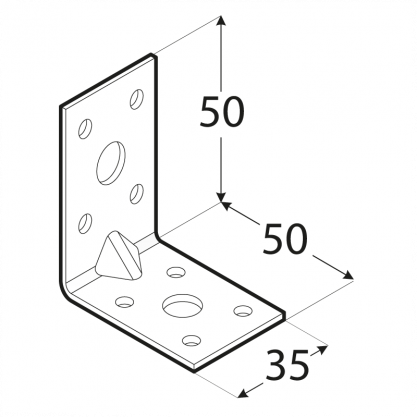 Úhelník s prolisem 50x 50x 35, ZN