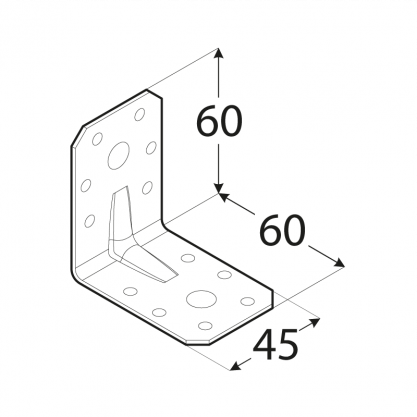 Úhelník s prolisem 60x 60x 45, ZN