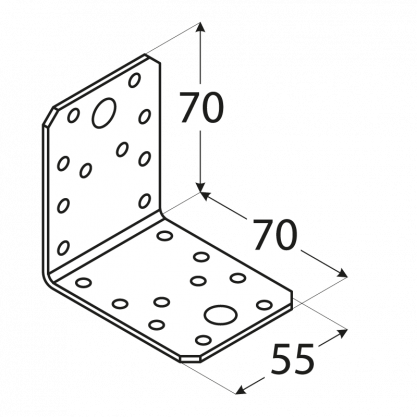 Úhelník spojovací 70x 70x 55, ZN