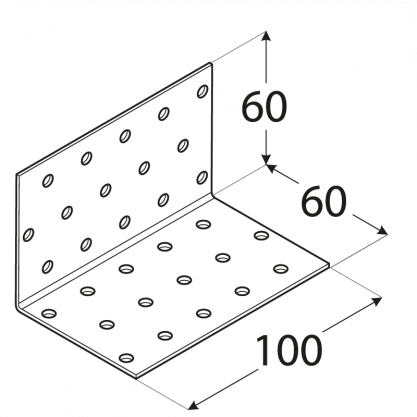 Úhelník montážní 60x 60x100, ZN