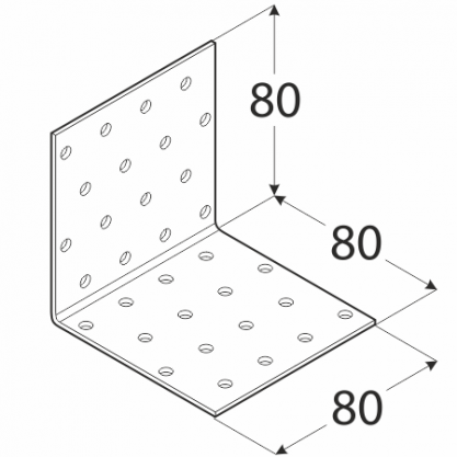 Úhelník montážní 80x 80x 80, ZN
