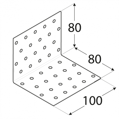 Úhelník montážní 80x 80x100, ZN