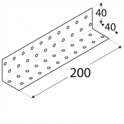 Úhelník montážní 40x 40x200, ZN