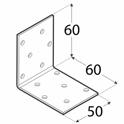 Úhelník montážní 60x 60x 50, ZN