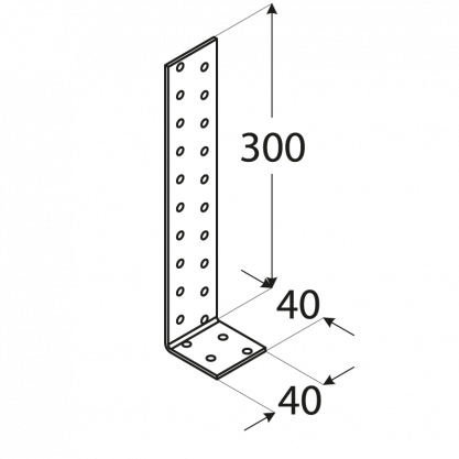 Úhelník kotevní 40x300x 40, ZN