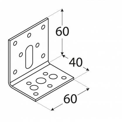 Úhelník stavitelný 60x 40x 60, ZN