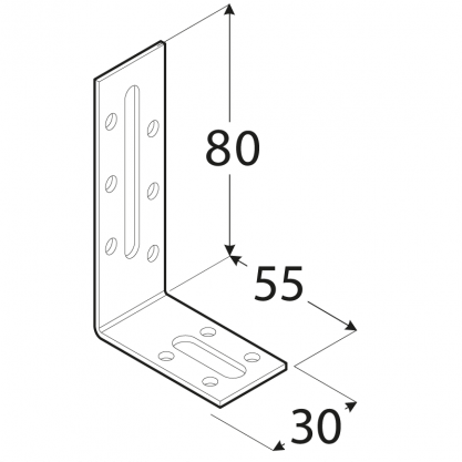 Úhelník stavitelný 80x 55x 30, ZN