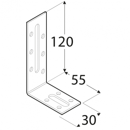 Úhelník stavitelný120x 55x 30, ZN
