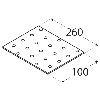 Destička perforovaná100x260, ZN