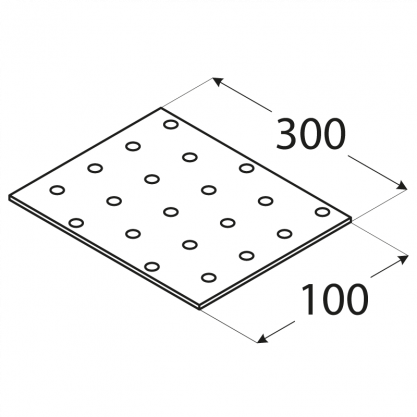 Destička perforovaná100x300, ZN