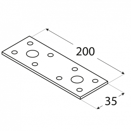 Spojka plochá200x 35, ZN