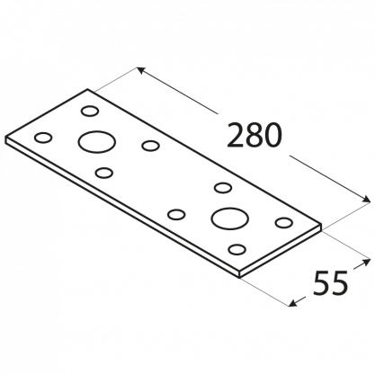 Spojka plochá280x 55, ZN