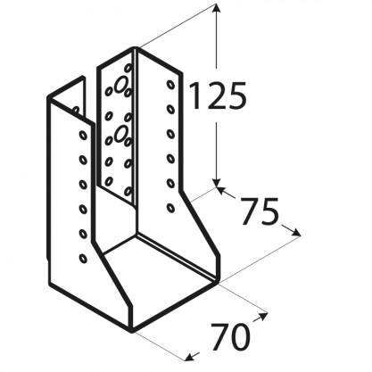 Botka trámová uzavřená 70x125x 75, ZN