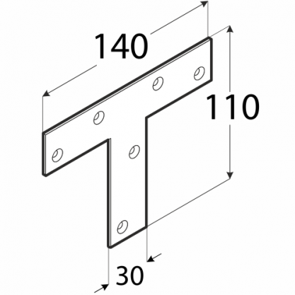 Spojka typu "T"140x110x 30, ZN