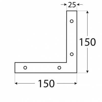 Rohovník150x150x 25, ZN