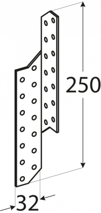 Krokvová spojka levá250x 32x180, ZN