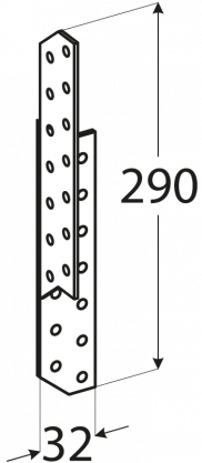 Krokvová spojka pravá290x 32x220, ZN